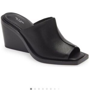 NWT Rag & Bone/Dust Bag Black Santiago Wedge Sandals 8.5 $450